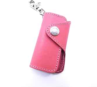 ★新品★ALZUNI ピンクレザーキーケース スマートキーケース サドルレザー ヌメ革 メンズ レディース 革