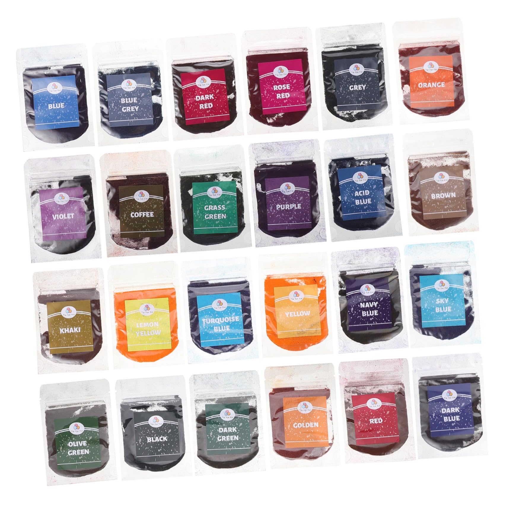 LIFKOME Kit di Polveri per Tintura Tie Dye 24 Colori Sintetici per Tessuti, per Design Creativi su Sciarpe e Gonne, per Feste DIY e Lavori Artistici