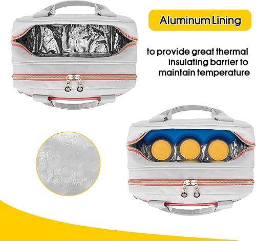 Miniatura 4 de Damero Bolsa de extractor de leche compatible con extractor eléctrico Medela, bolsa de transporte para bomba con estilo Max Flow, Freestyle Flex,