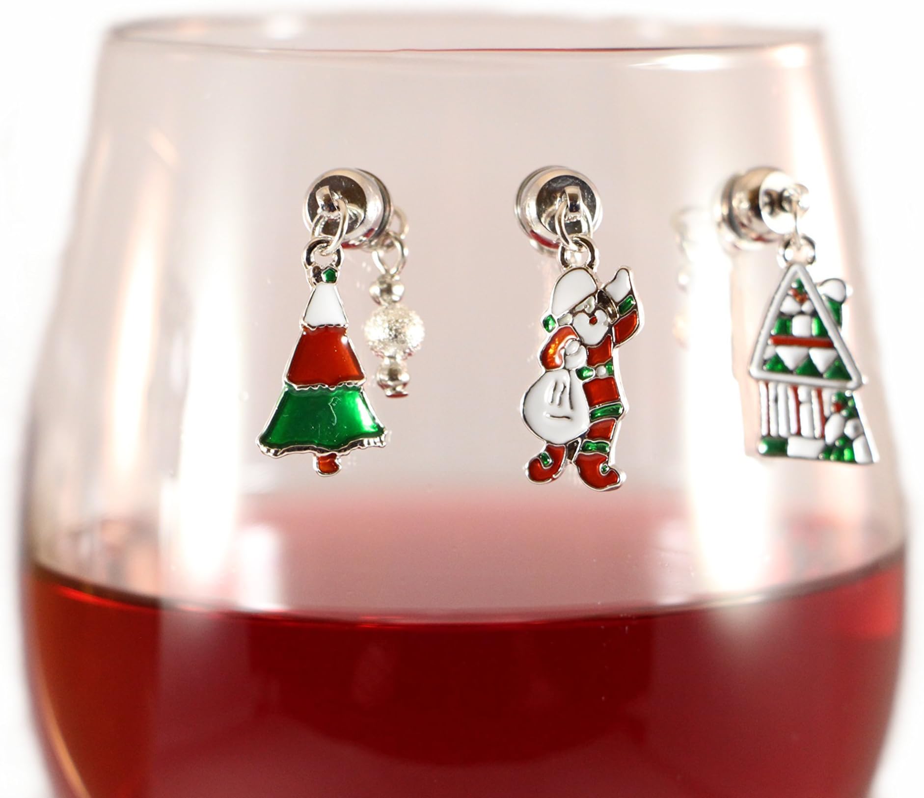 Boni Christmas Magnetic Wine Glass Charms - Set Of 6