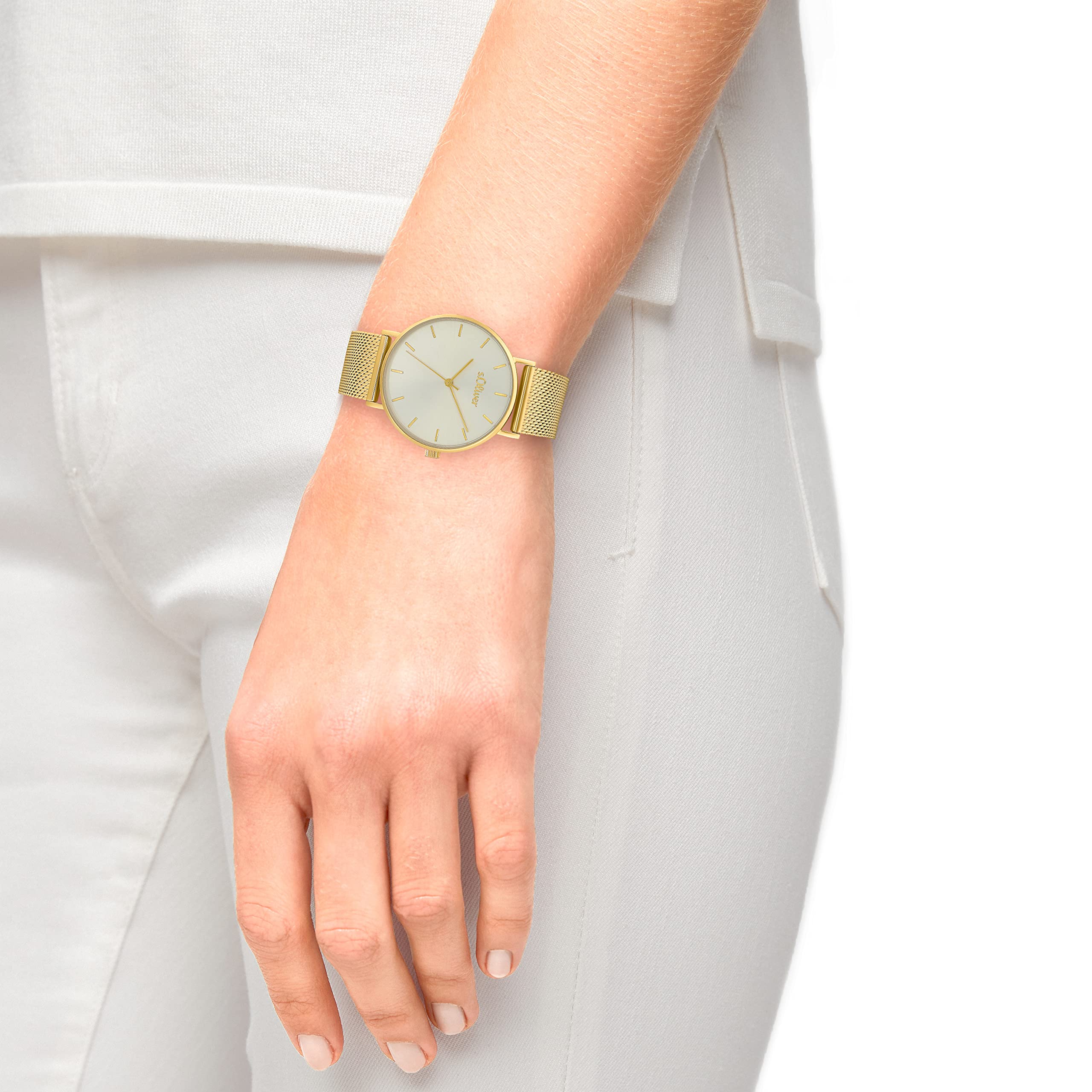 s.Oliver Armbanduhr Damen Quarzuhr Analog, mit Edelstahl Armband, 3 bar Wasserdicht, Kommt in Uhren Geschenk Box