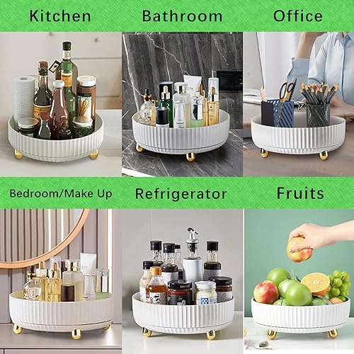 Miniatura 4 de Houya Rotating Makeup Organizer Perfume Tray, 360 Spinning Cosmetic Organizer Large Capacity Lazy Susan Bathroom Countertop Organizer Lotion Display