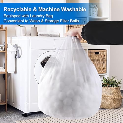 Miniatura 5 de Bolas de filtro de piscina de 3.1 libras para filtro de arena, cartuchos de medios de filtro de arena ecológicos, repuesto para bomba de filtro de