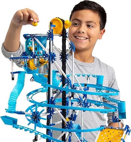 Miniatura 6 de K'NEX Juego de posavasos de mármol con motor, 504 piezas de construcción de laberinto de mármol para niños, juego de construcción de aprendizaje de