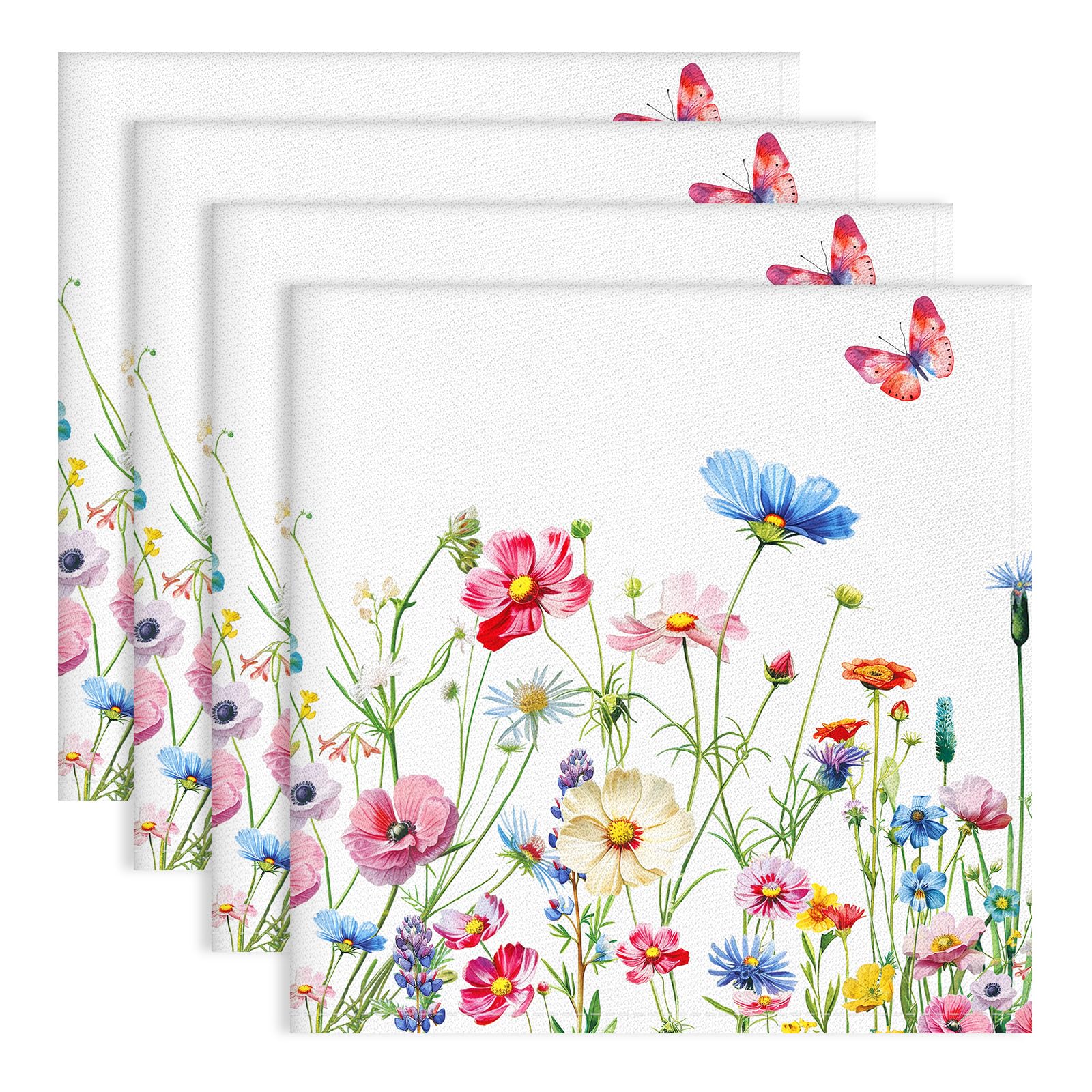 Maison d' Hermine Jardin Du Roy 100% katoen, zacht en comfortabel Set van 4 servetten Perfect voor familiediners | Bruiloften | Cocktail | Keuken | Home | lente/zomer (45cm x 45cm) Moederdag