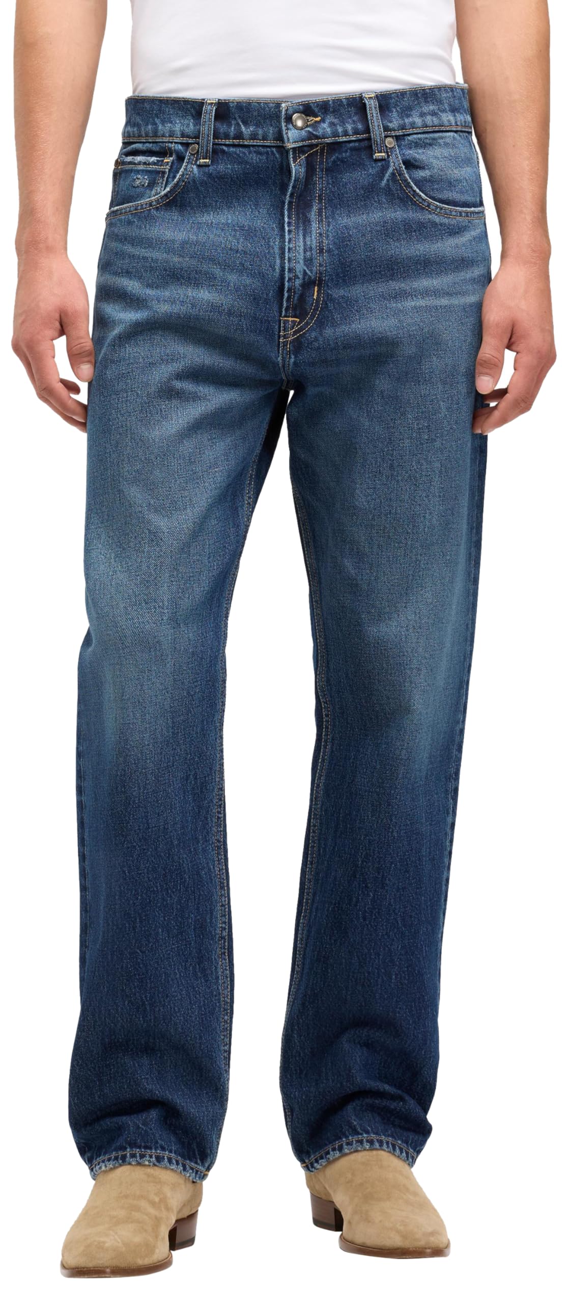 7 For All Mankind Men's Modern Straight Brave Jeans, Dark Blue, 28, 28W