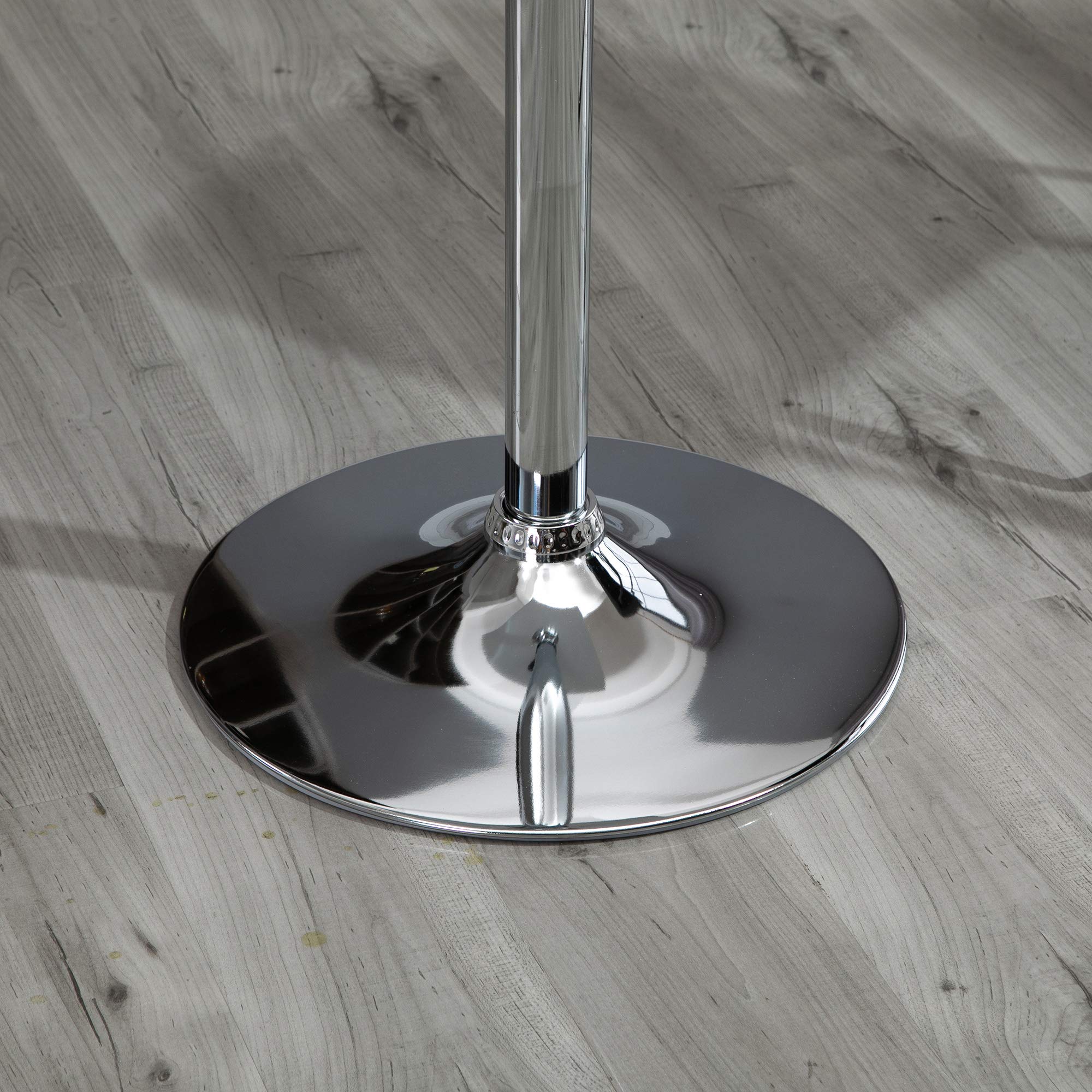 HOMCOM Bartisch Höhenverstellbar Stehtisch mit Drehbar Tischplatte, rutschfest Küchentisch für Wohnzimmer, Esszimmer, Weiß, 60 x 60 x 69-91 cm