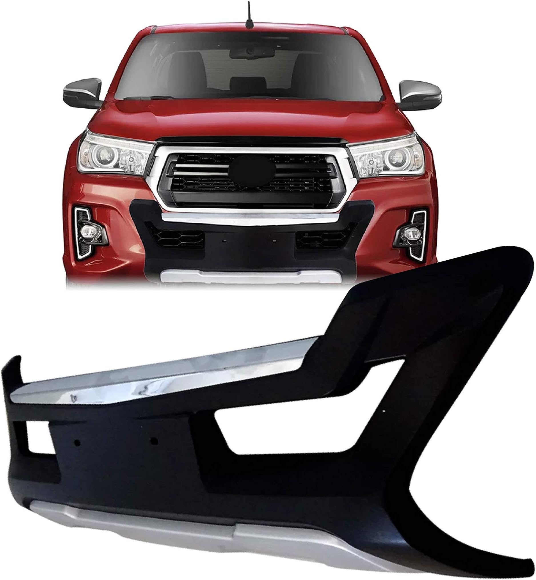 METAL FRONT BUMPER GUARD + LED LIGHTS COMPATIBLE WITH COMPATIBLE WITH TOYOTA HILUX 21+