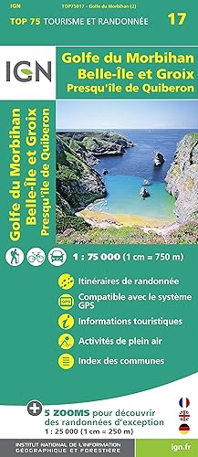 IGN Golfe-du-Morbihan/Ile-De-Groix/Belle-Ile/Presqu'Île-De-Quiberon - Carte topographique