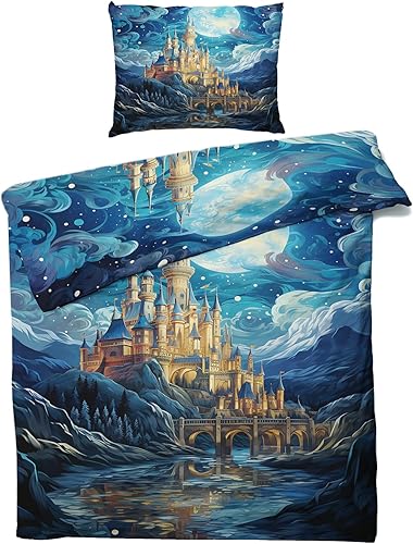 Miniatura 82 de Funda de edredón de playa tamaño matrimonial Juego de ropa de cama Sunset Sea 3 piezas Funda de edredón de microfibra suave con lazos