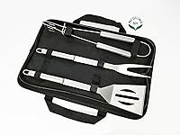 Vista 2 de NewlineNY - Kit de herramientas para barbacoa de acero inoxidable (juego de 3 piezas)