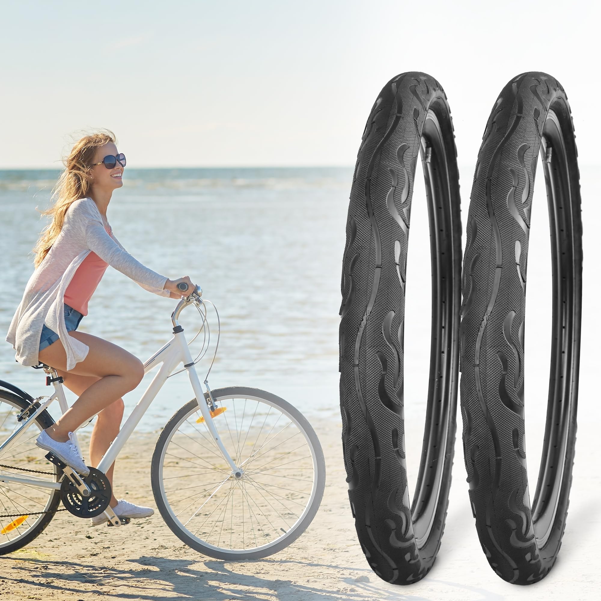 GRELiving Fahrradreifen 24/26x2.125 Faltbar - 2er Pack Für Citybike & MTB