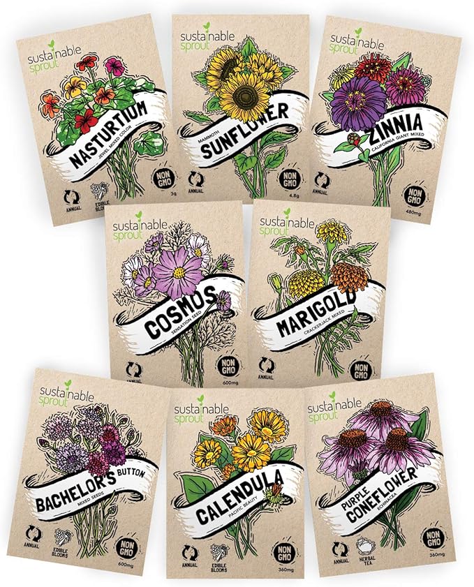 Flower Seeds Packets 8pack — Seeds for Planting Flowers