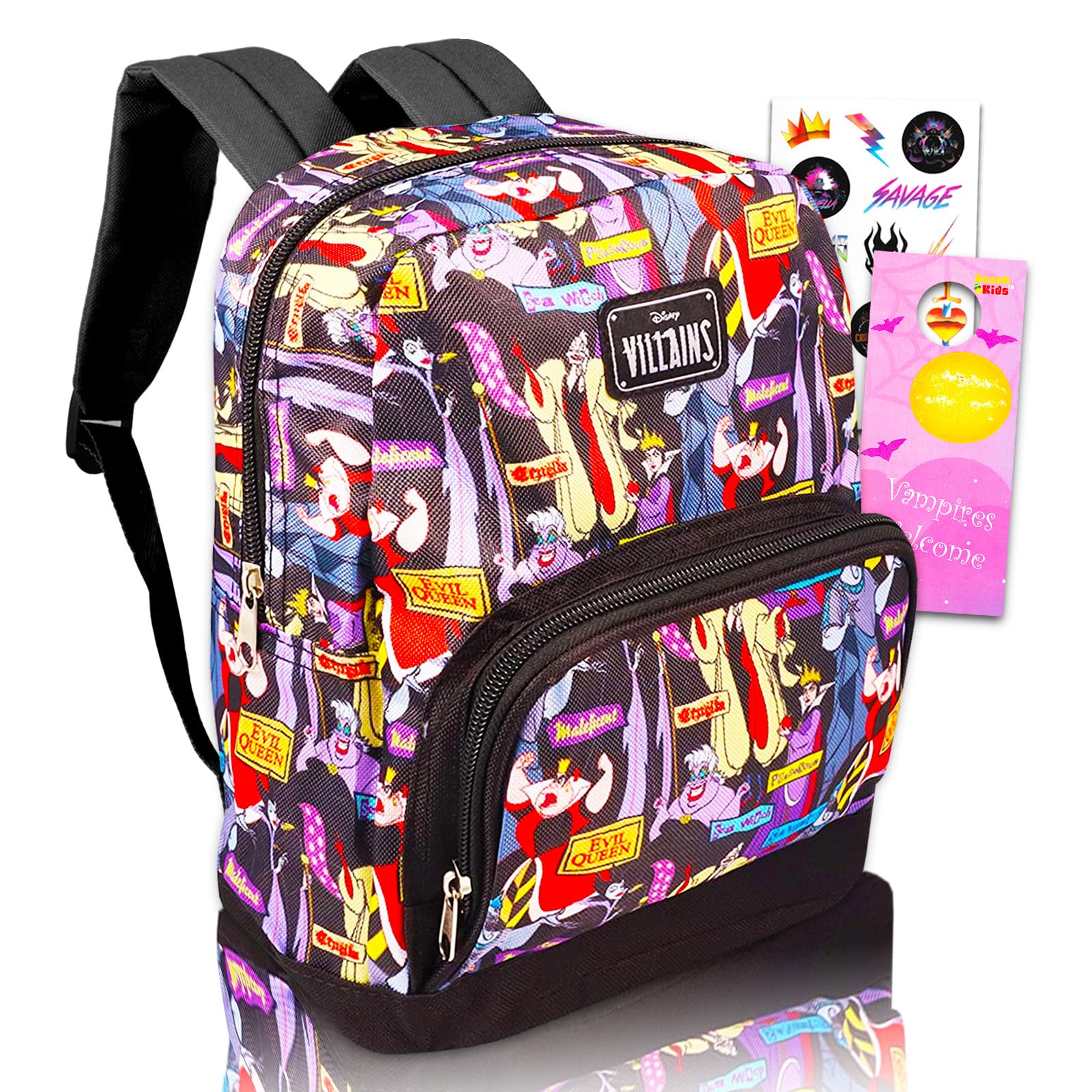 Fast Forward New York Disney Villains Preschool Backpack for Kids, Toddlers ~ 4 Pc School Supplies Bundle with Disney Villains 10" Mini Backpack for