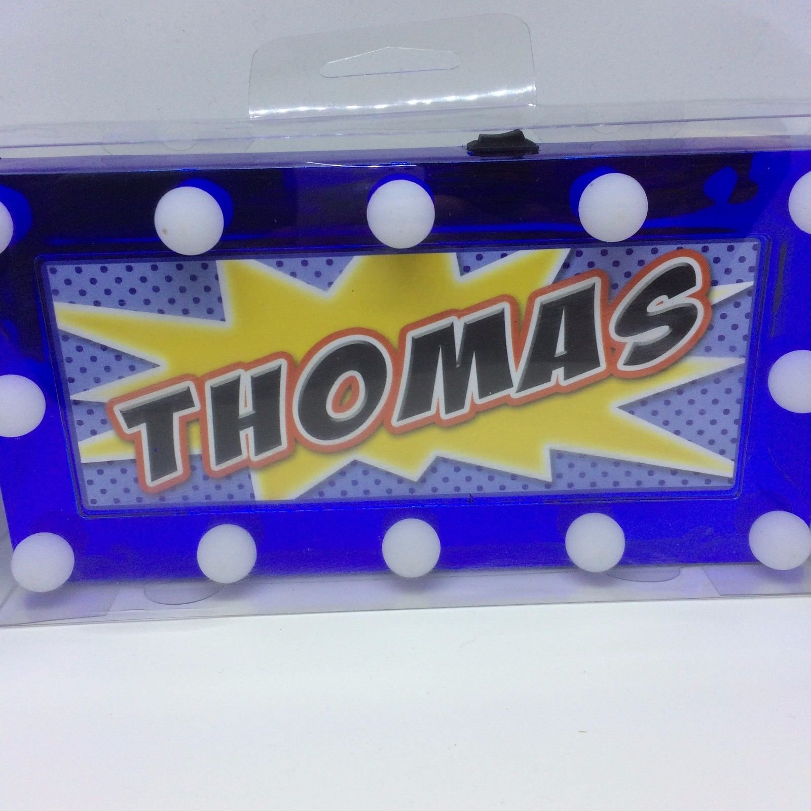 THOMAS Childrens LED Personalised Name In Lights room Sign