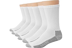 Hanes Crew Men's Athletic Ankle Socks 6-Pack