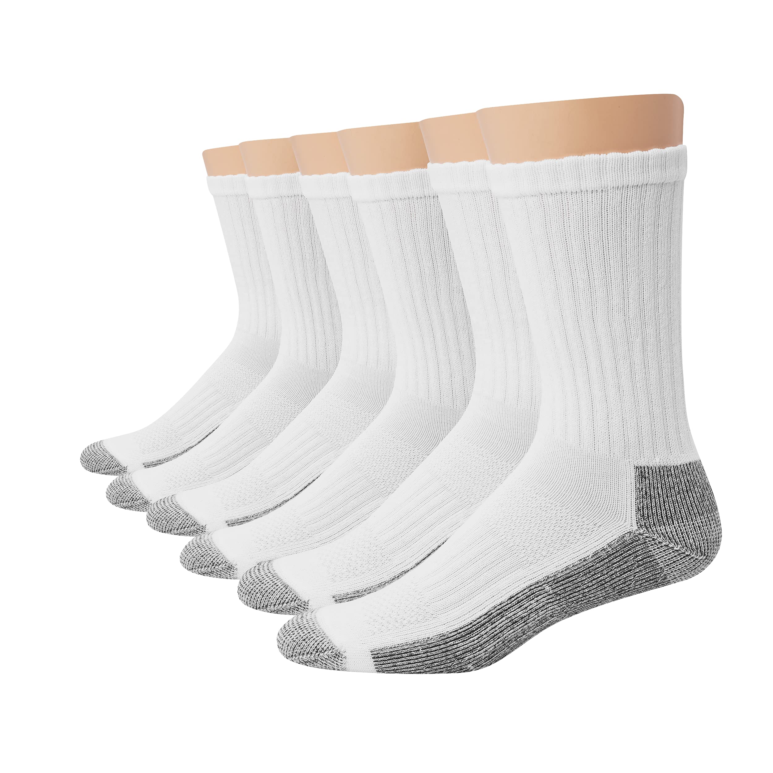 HanesMen's Work Socks, Cushioned Crew Socks, Moisture-Wicking Socks & Odor Control, Black & White, 6 & 12 Pack Available