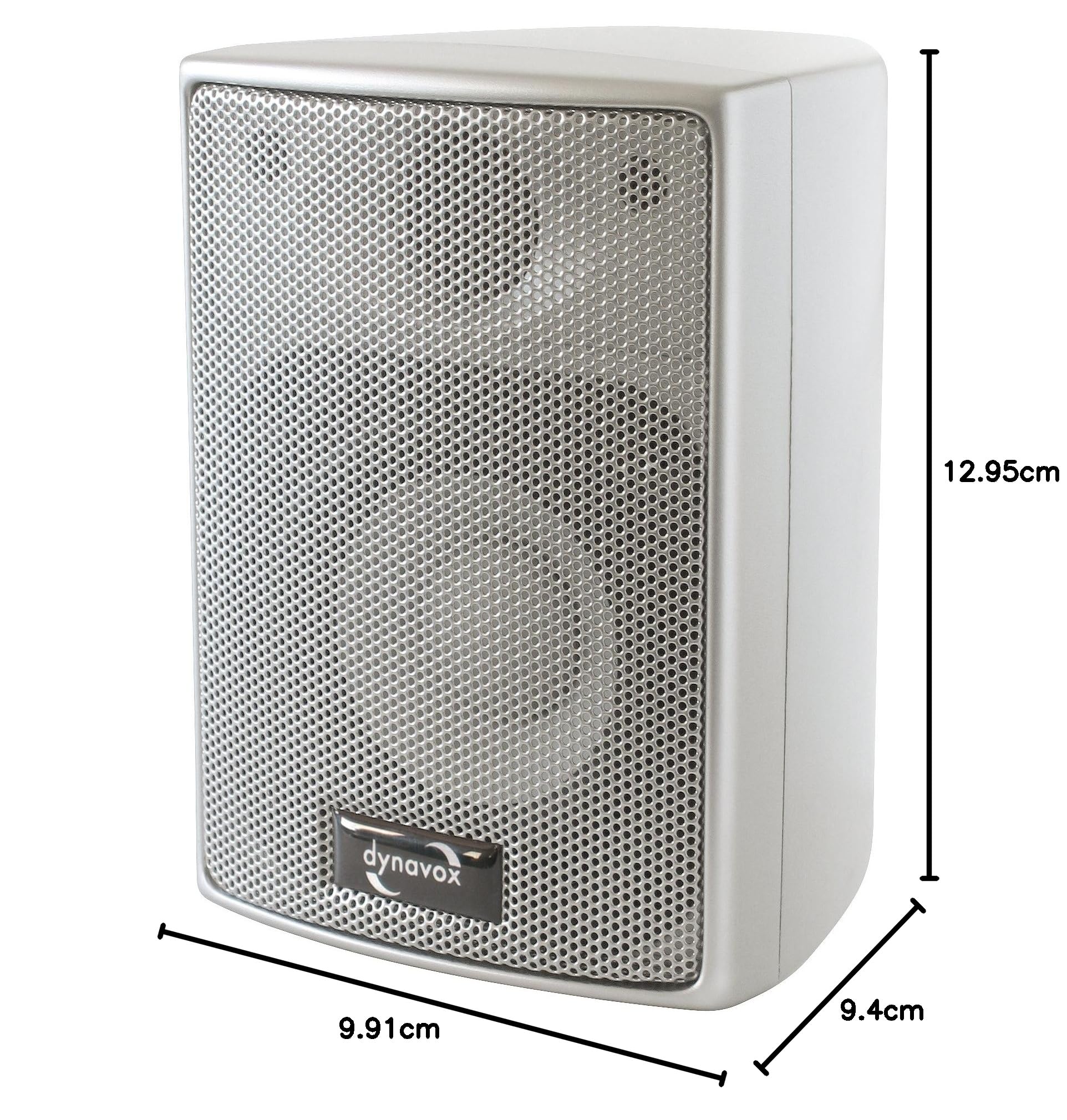 Dynavox AS-301 Altavoces satélite, par, para Cine en casa u Oficina, Caja Surround compacta, Montaje en Pared, Color Plata