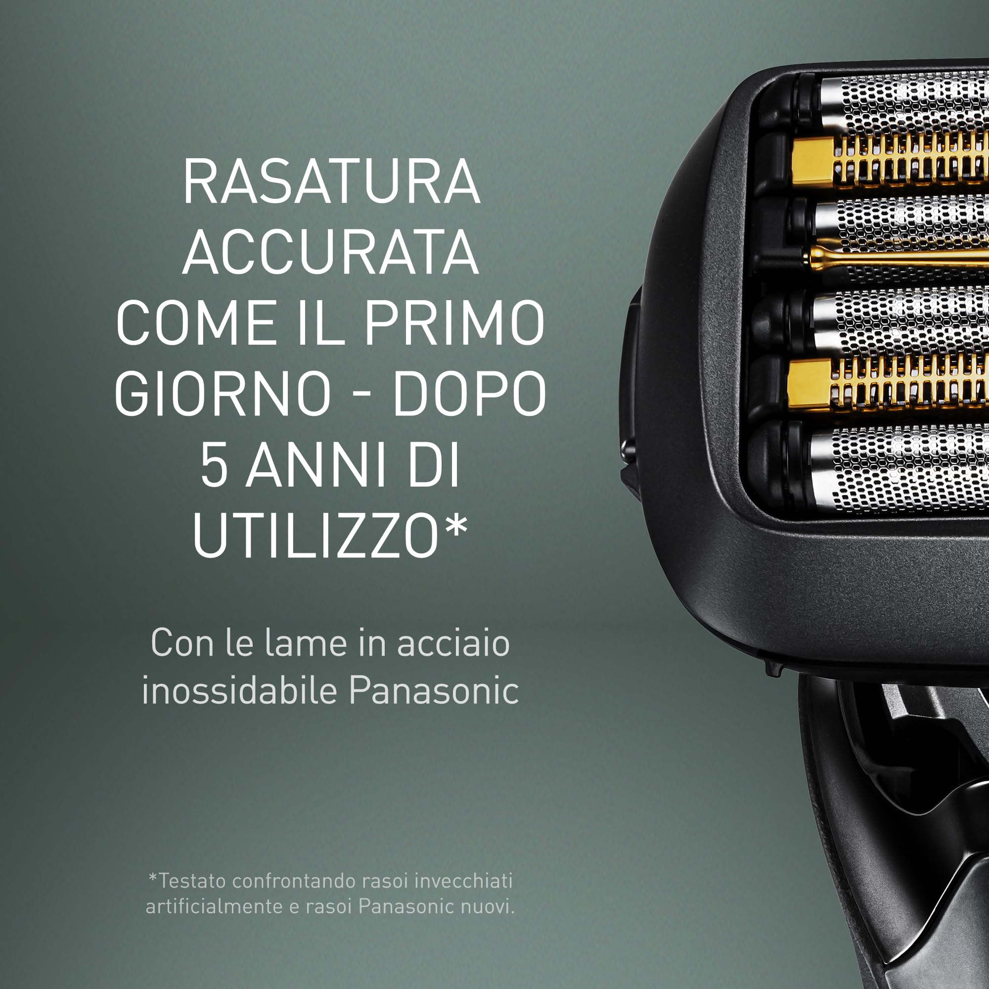 Panasonic Series 900+ ES-LS6A Rasoio Elettrico da Uomo a 6 Lame Wet & Dry, Rasoio Elettrico con Sensore Barba Sensibile, Sistema di Pulizia Automatica e Ricarica