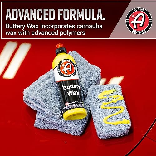 Miniatura 4 de Adam's Buttery - Kit de cera de carnauba pura para detallar el automóvil, cera húmeda líquida después del lavado del coche para brillo, brillo y
