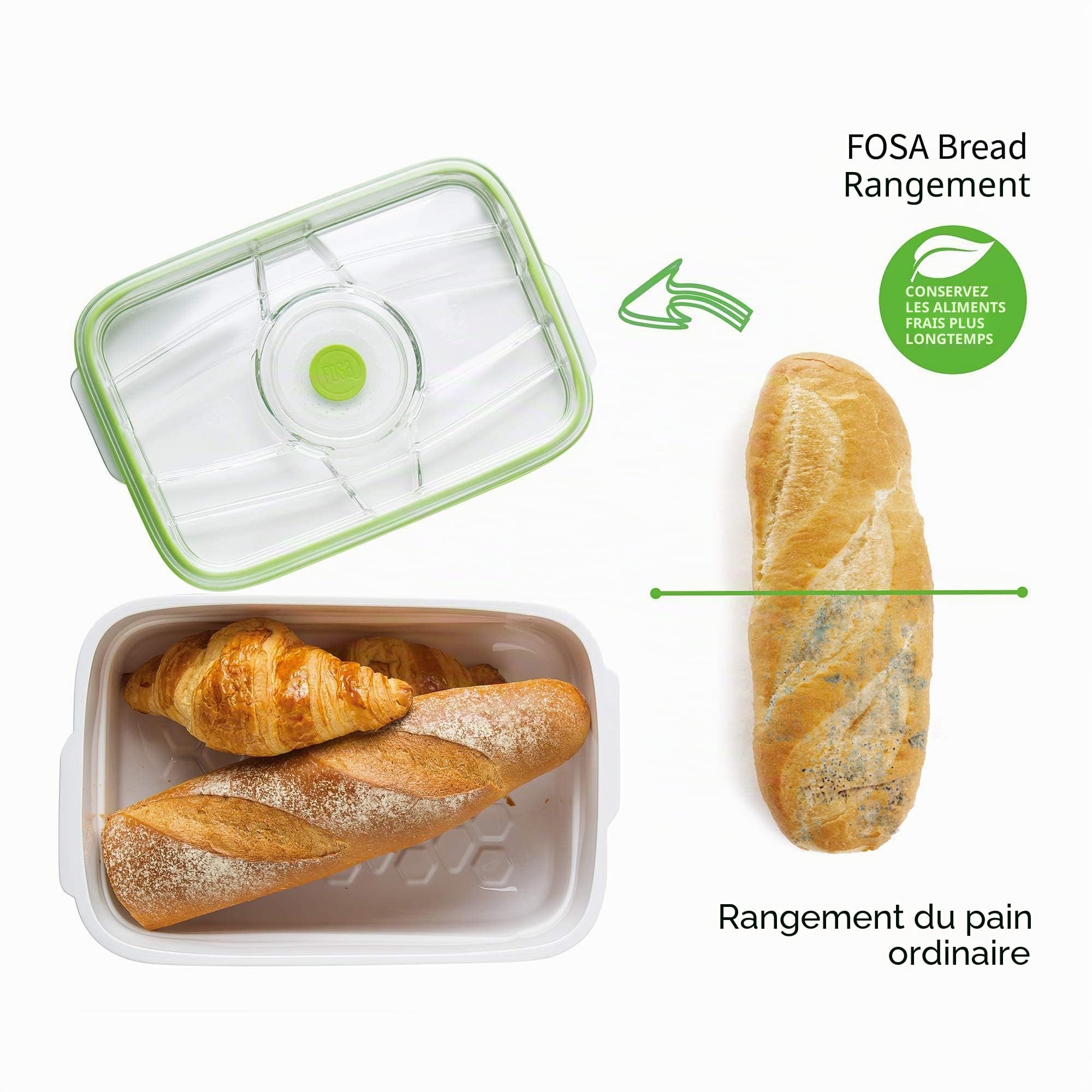 FOSA Boîte sous-vides 4-en-1, Série Munich, rectangulaire de 4.0 L, adaptée au micro-onde et à la marinade