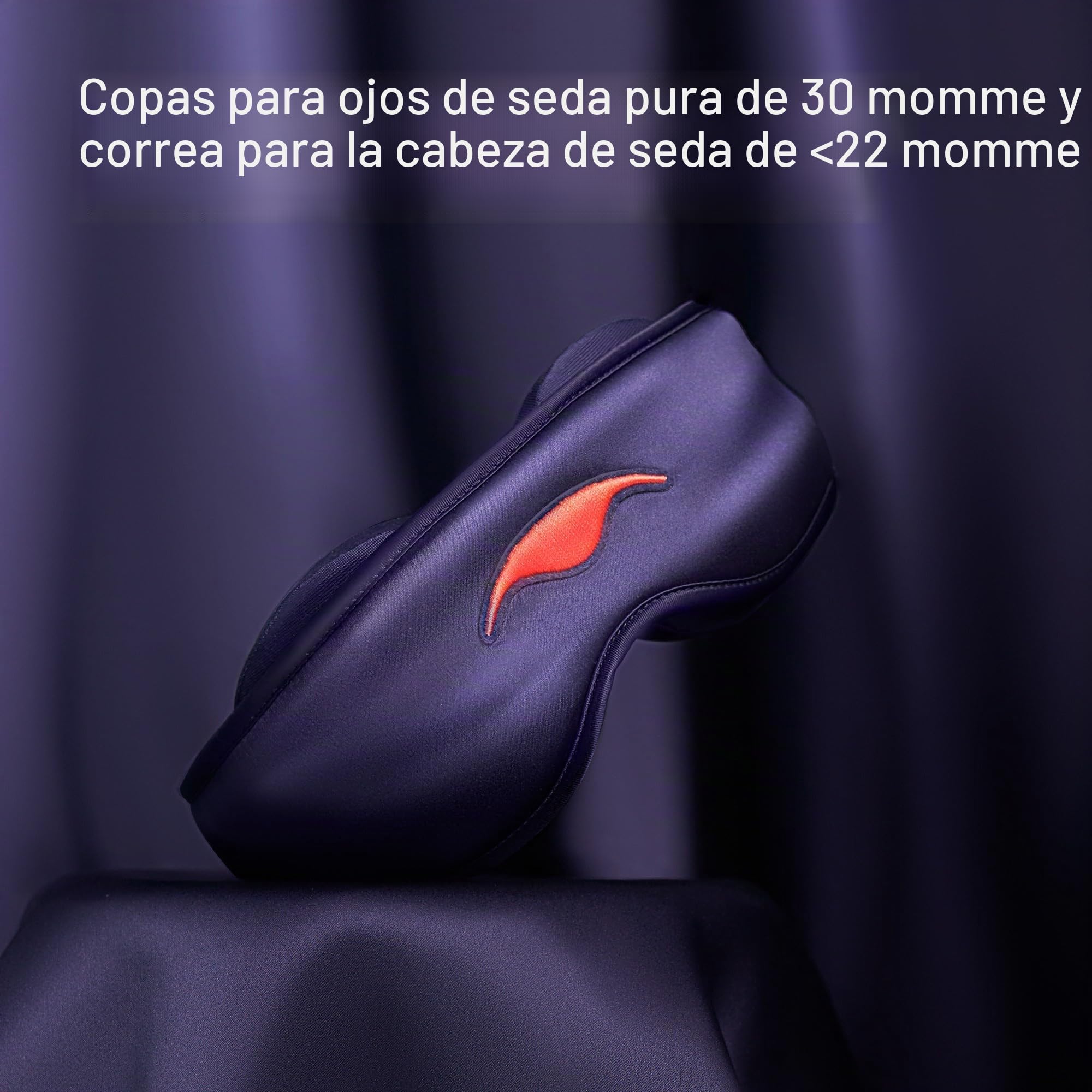 Manta Sleep - Antifaz para dormir, seda prémium de 22 momme, diseñado para una comodidad opaca, transpirable y lavable, ajustable, morado