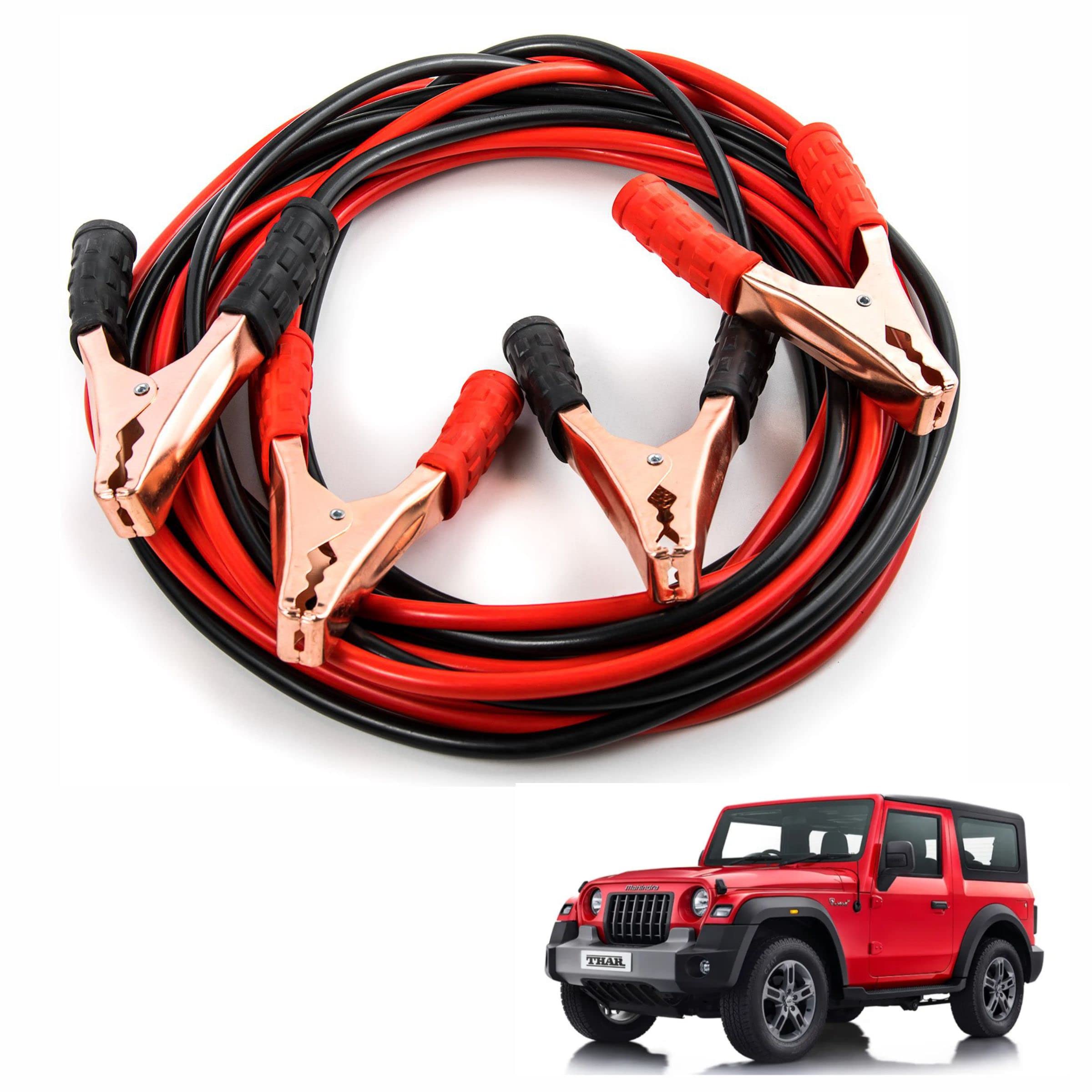 Miwings Car Heavy Duty Booster Cables || Clamp to Start Dead Battery || Off Road Emergency Auto Car Jumper Cables for Mahindra Thar (500 AMP, 6.5 Feet Each)-image-40