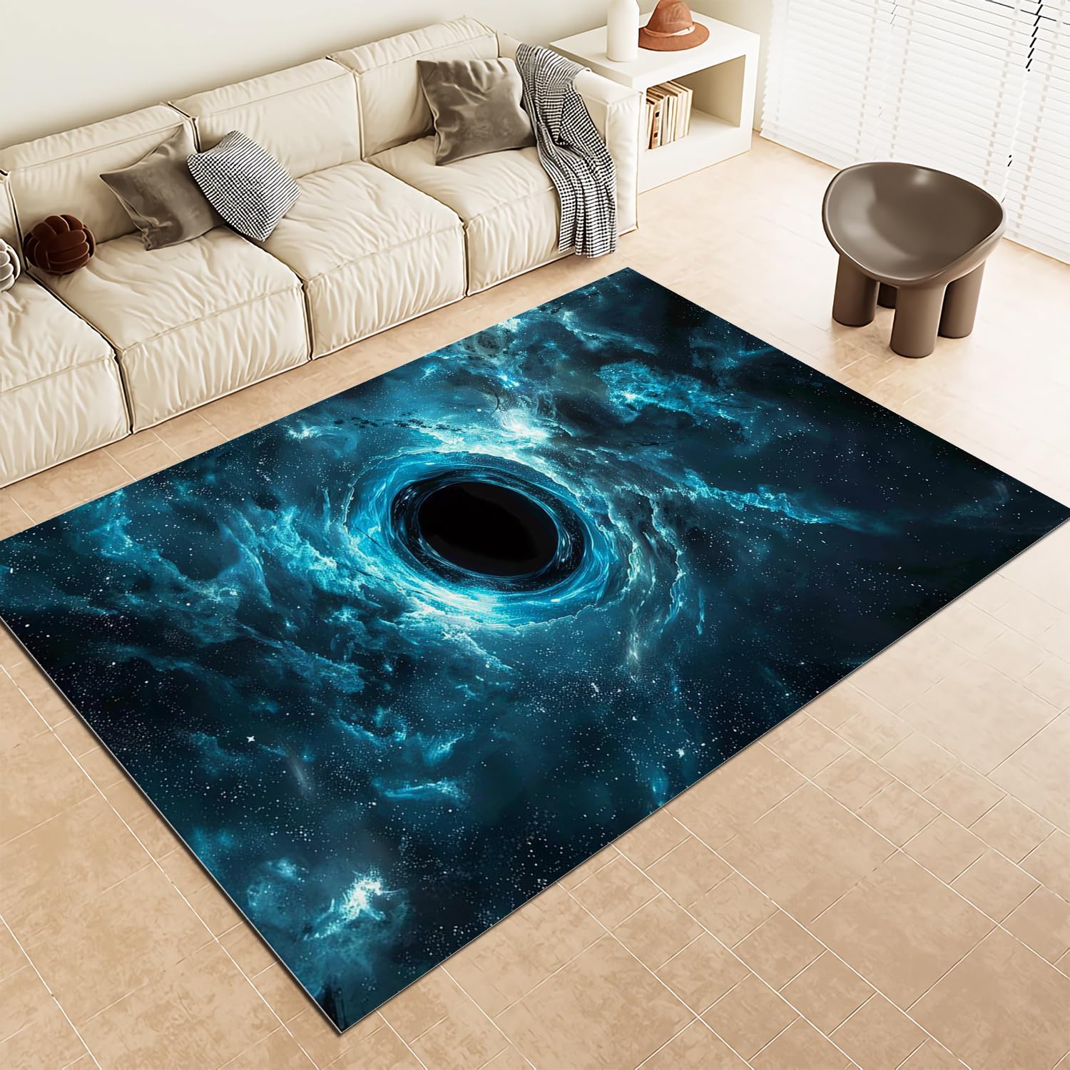 Tapis espace-temps ciel étoilé pour décorer un salon ou un balcon