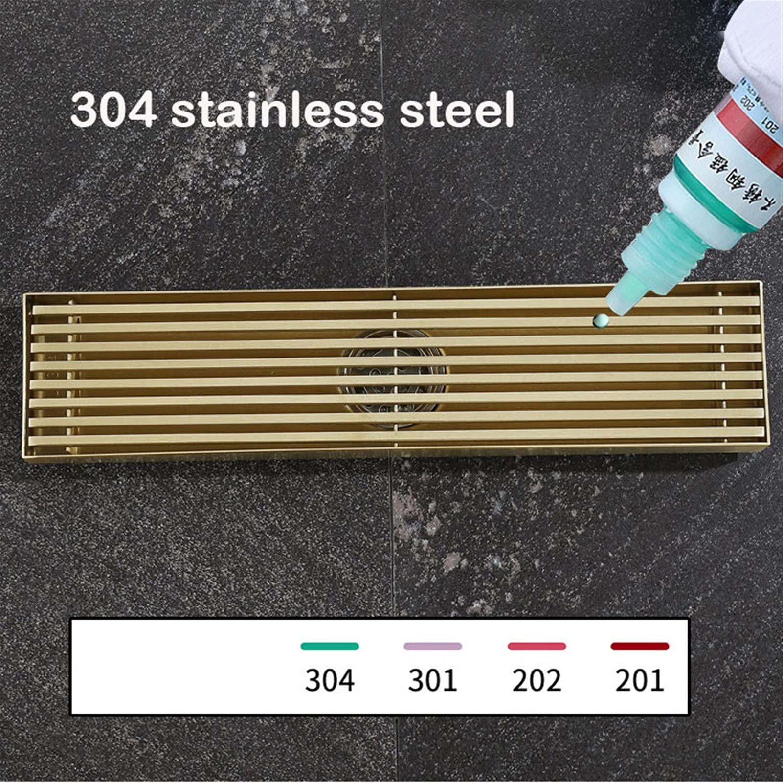 Desagüe Lineal de Ducha SUS304 con Filtro para Cabello, 120 cm (47,2"), Rectangular, extraíble, para baño y sótano. Fácil de Limpiar y de Alto caudal.