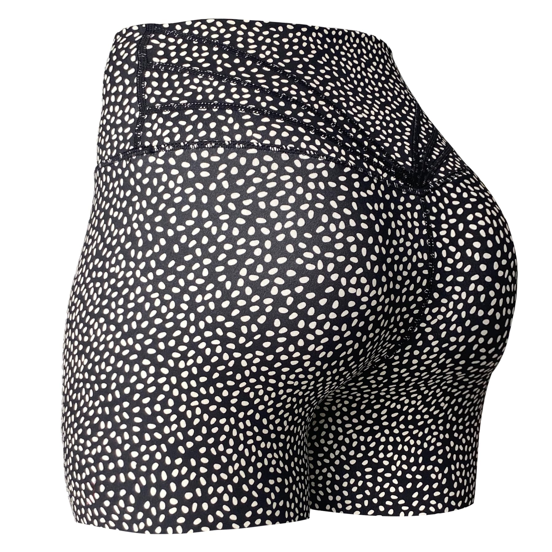 Aoxjox Trinity Workout Biker Shorts for Women Tummy Control High Waisted Exercise Athletic Gym Running Yoga Short 6": Blackness Dot Print Large