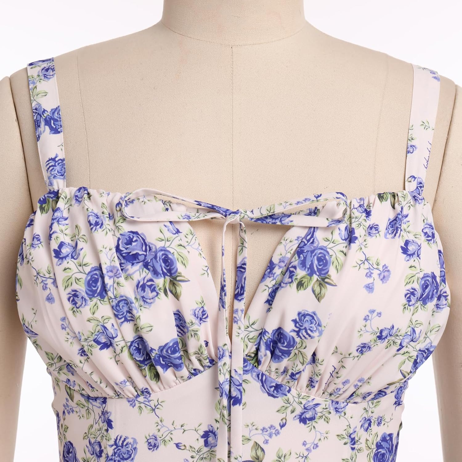 IBTOM CASTLE Women Corset Dress Sleeveless Spaghetti Straps Casual Dresses Boho Slit Lace Up Flowy Midi Bustier Sundress - Image 2