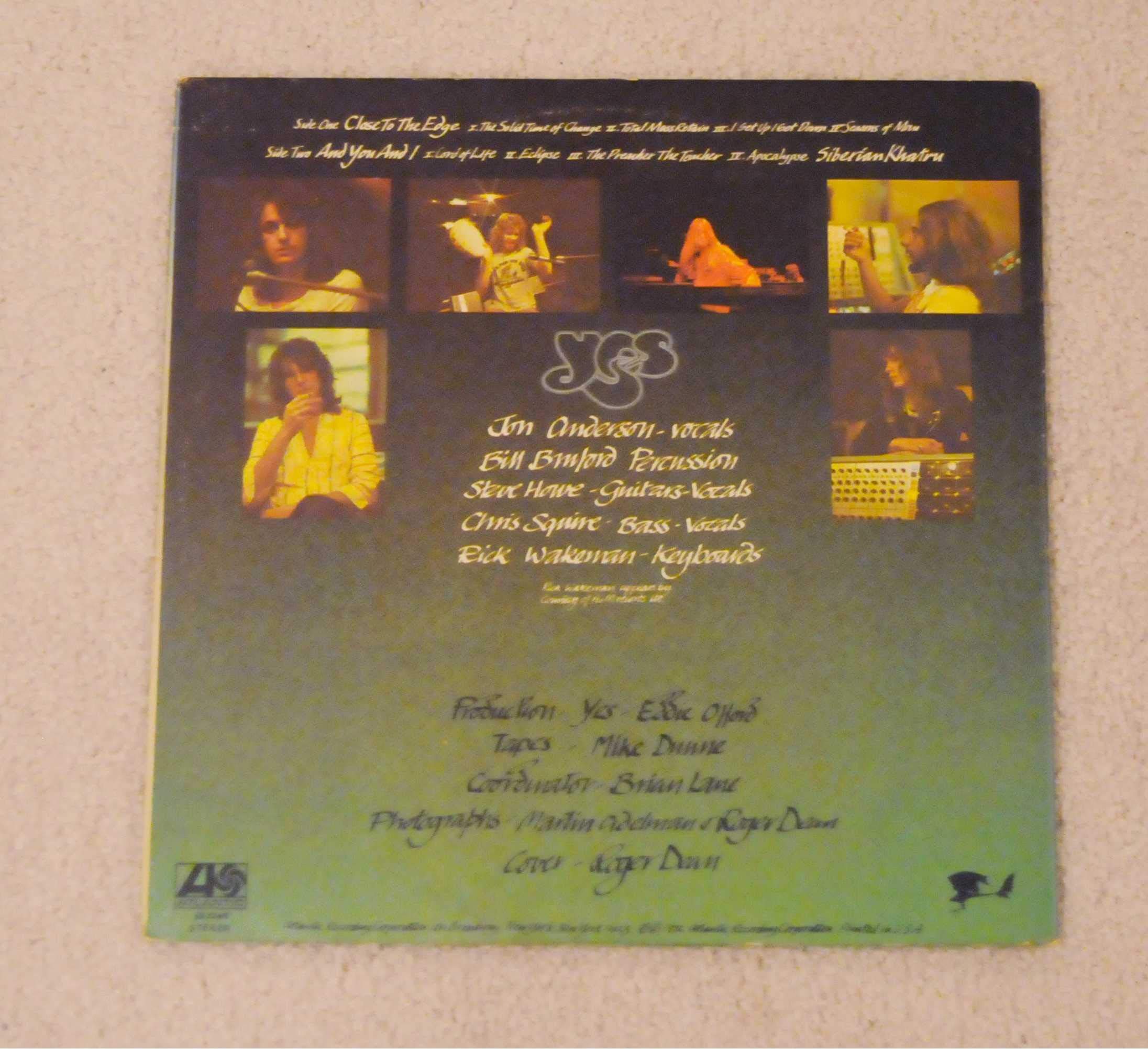 CLOSE TO THE EDGE VINYL LP 1972 YES