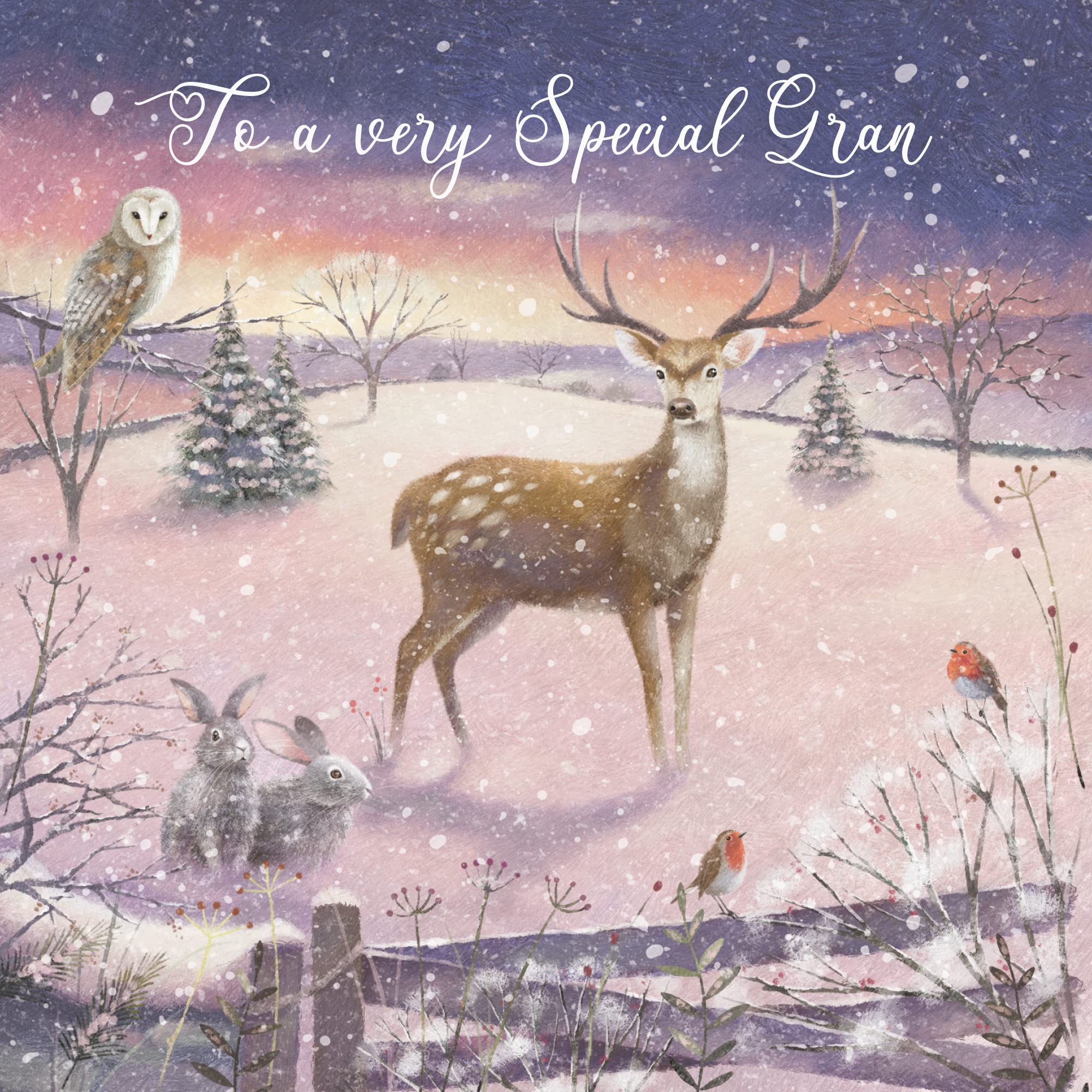 Hunts England - Gran Christmas Card - 'The Stag' - To A Very Special Gran - Card - Milo's Gallery Collection - Christmas Wording Inside - Image 2