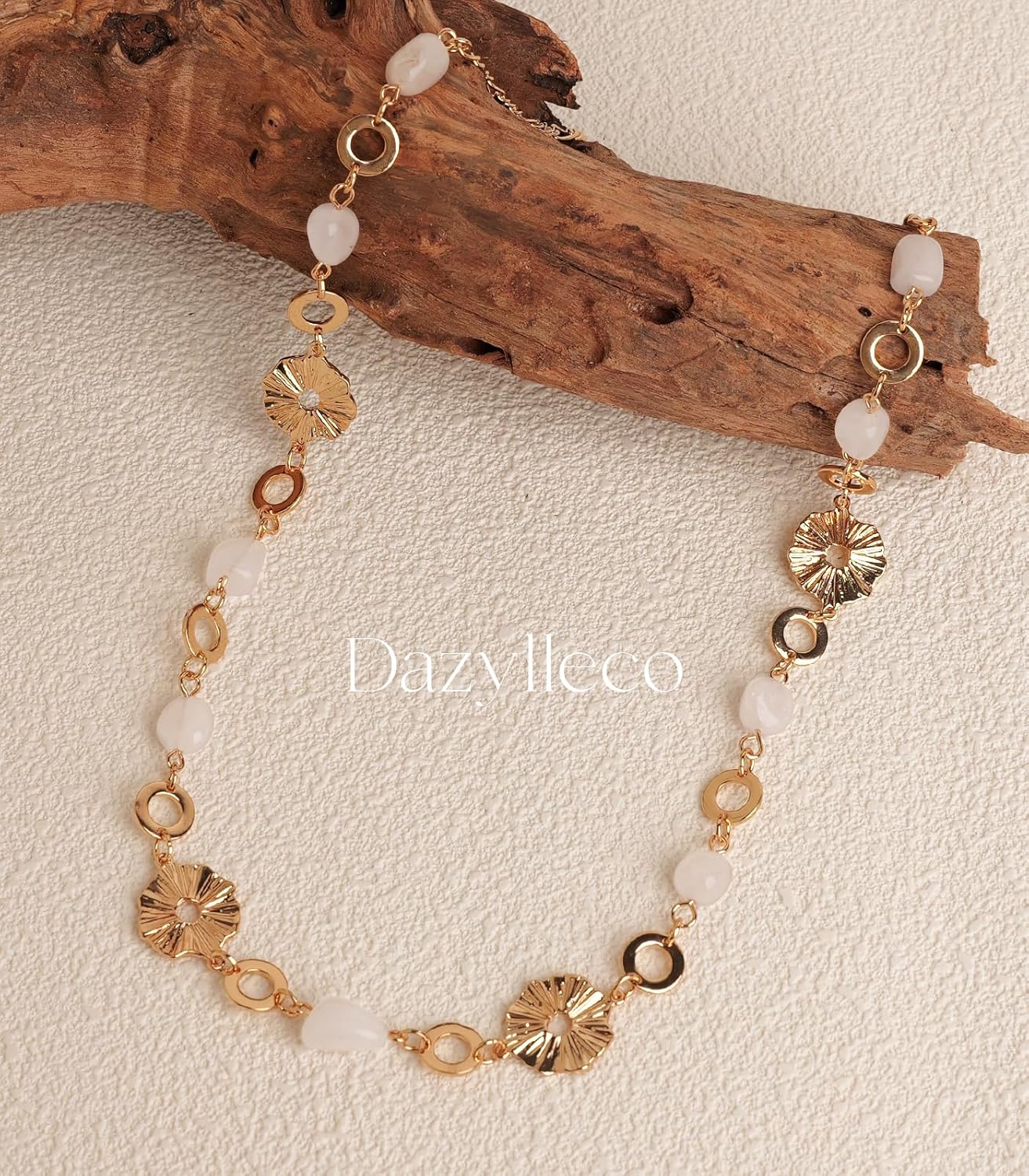 Long Gold Necklaces for Women Dainty Natural Stone Beaded Gold Necklace Mothers Day Gifts Boho Gold Costume Jewelry for Women - Image 4