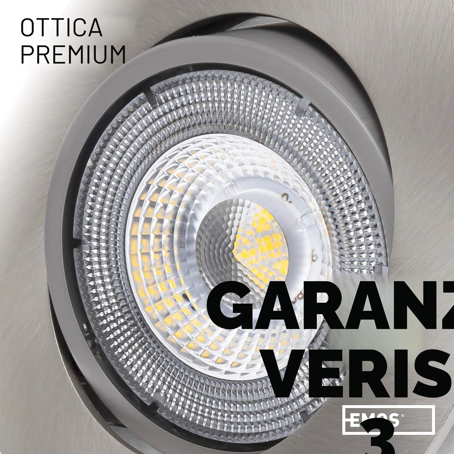 EMOS Incasso per Cartongesso 5W / 450 Lumen | Faretti LED soffitto da incasso 4000K Luce Bianco naturale | Set di 6 pezzi Spot LED Orientabili a 50°, Rotondi e Ultra Piatti in Argento