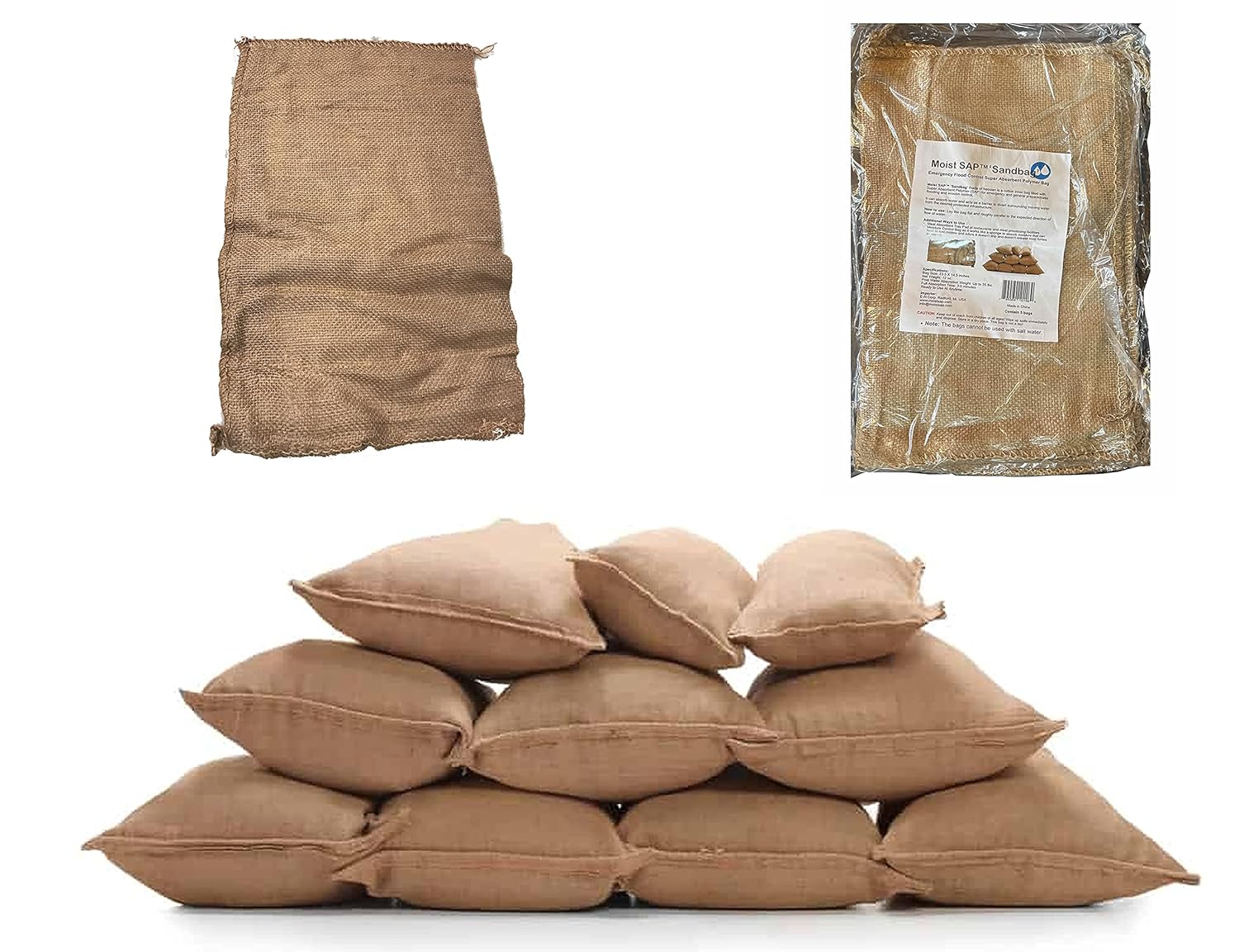 The Instant Water Activated Sandless Sandbags -5 Bags