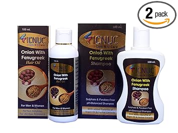 ICNUC Onion & Fenugreek Hair Oil Fall Control Shampoo For Men & Women 100ml - No Sulphate, No Parabens