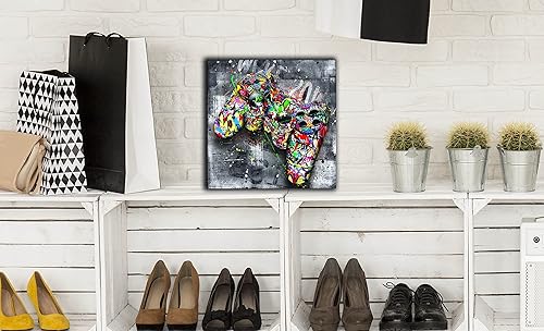 Miniatura 181 de JKWALL77 Arte de pared de graffiti – Decoración de pared de arte abstracto grande – Arte de pared en lienzo para sala de estar, listo para colgar