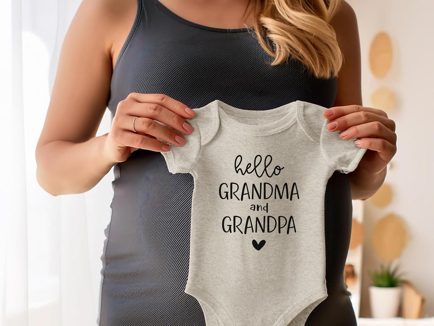 Hello Grandma & Grandpa Surprise Pregnancy Announcement Infant Bodysuit - Image 4