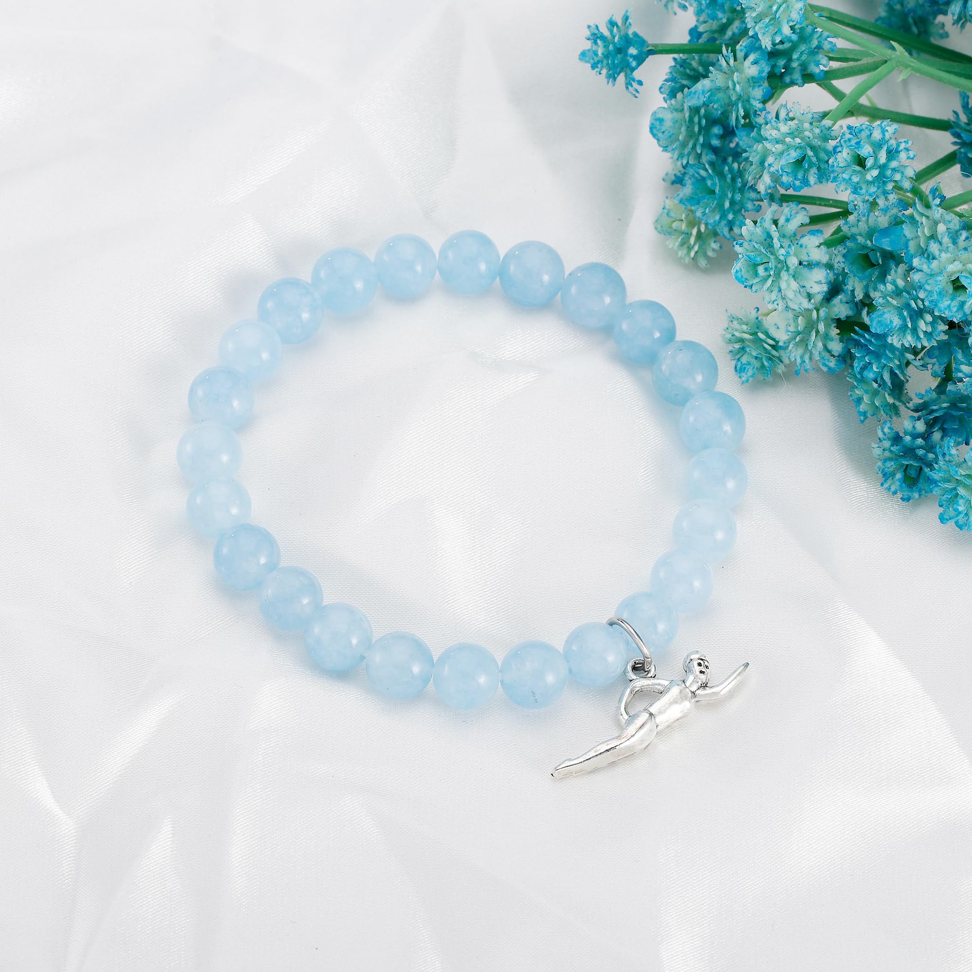 Swimming Lover Gift Swimmer Inspiration Gifts Swimmer Charm Bracelet Swimming Jewelry for Women Swimming Gift