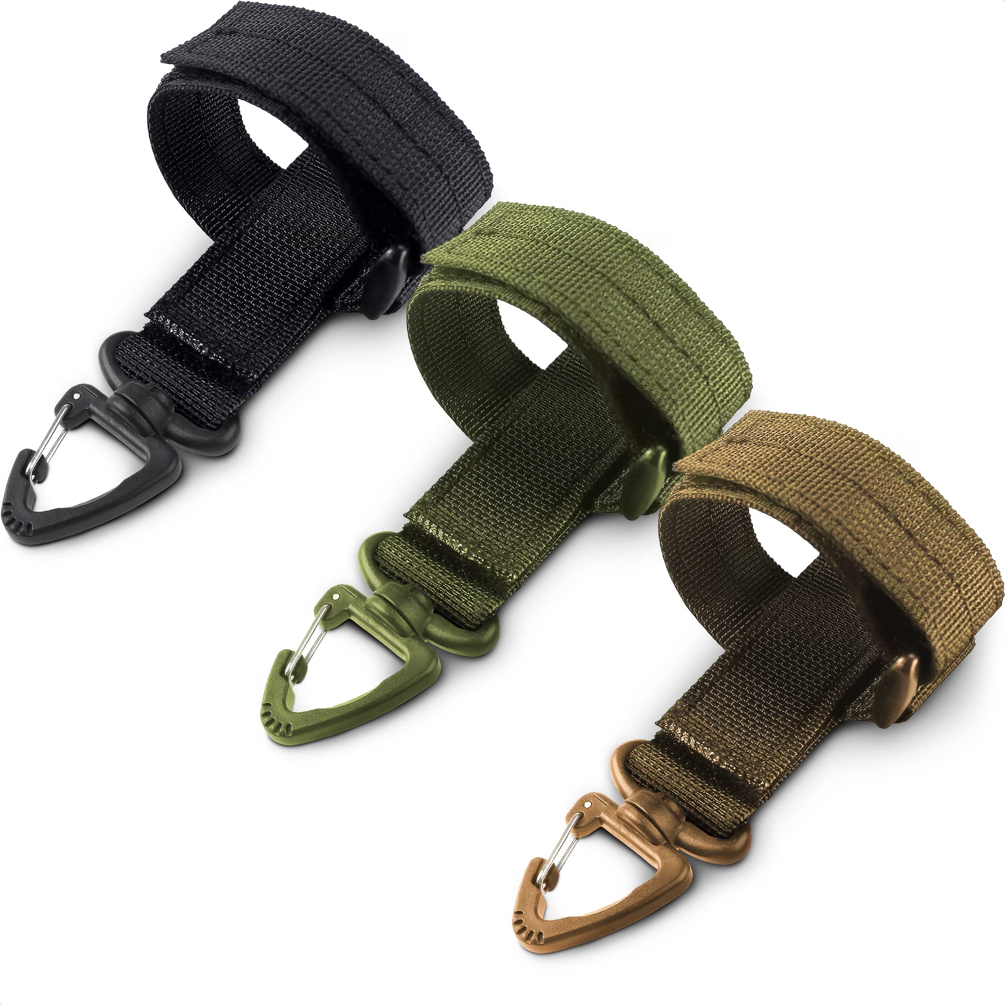 3Pcs Tactical Gloves Holder Clip Strap - Tactical Belt Accessories Key Chain Rings Glove Keeper Clips Backpack Accessories- Nylon Strap Keychain Work Gloves Men belt key holder Duty Belt Clip for Keys