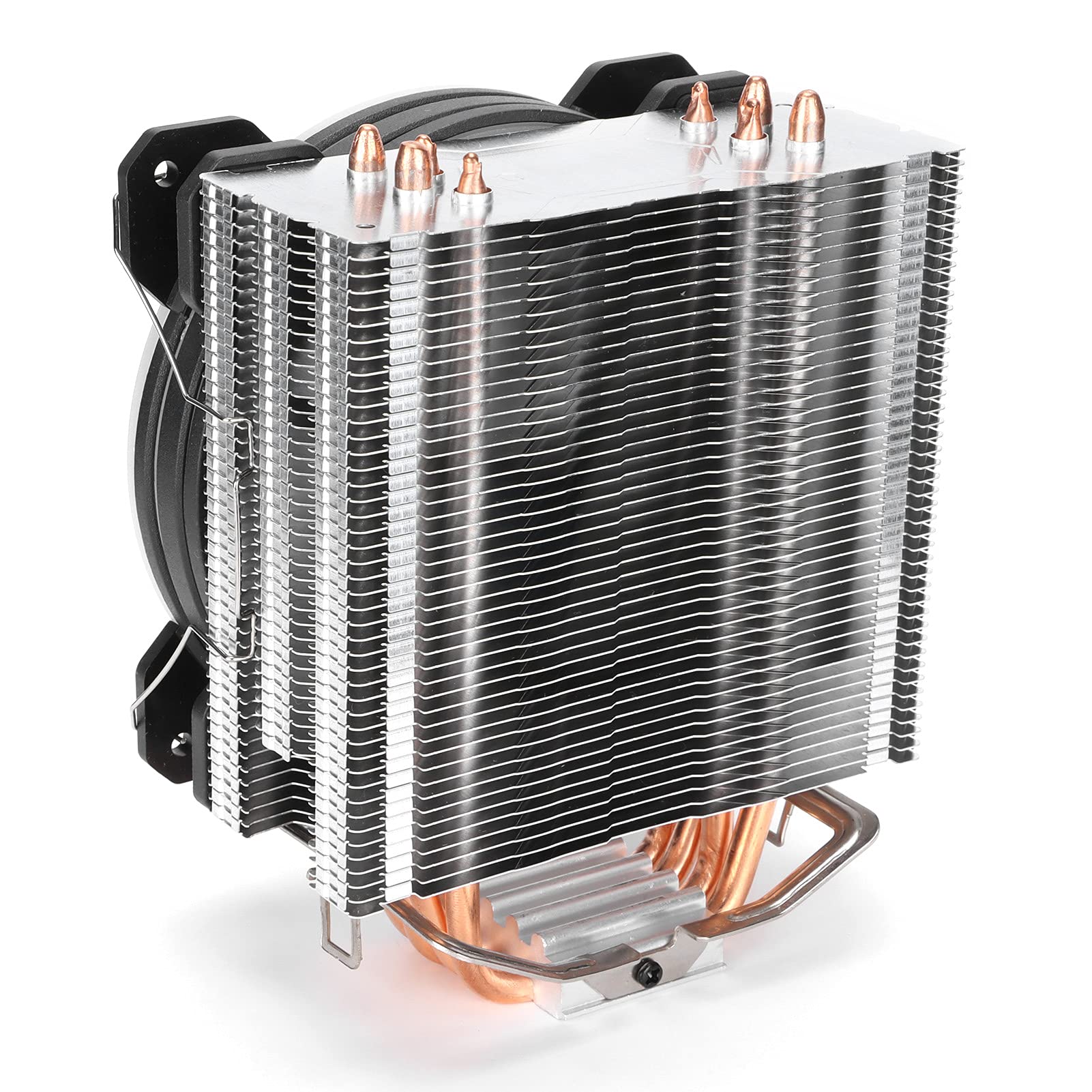 Enfriador de CPU Disipación de calor rápida Cobre puro Cuatro tubos de calor Silenciador Radiador RGB para computadoras de escritorio ABS Aluminio Latón Ventilador de 120 mm para