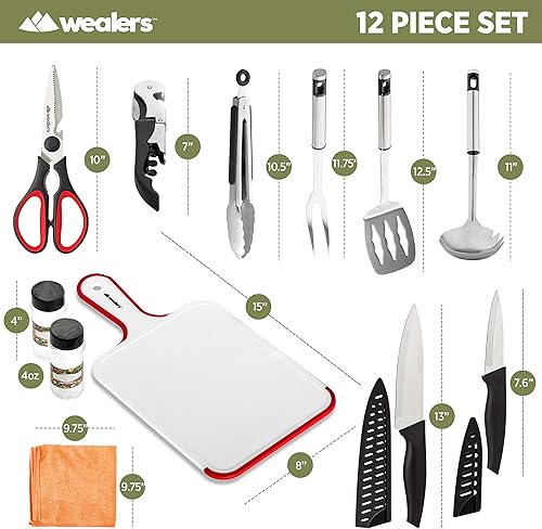 Miniatura 8 de 11 Piece Camp Kitchen Cooking Utensil Set Travel Organizer Grill Accessories Portable Compact Gear for Backpacking BBQ Camping Hiking Travel