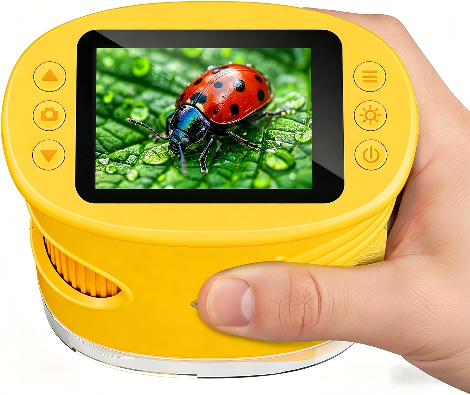 1000X Handheld Microscope, Wonder Quest Kids Digital Magnifying Glass, 4K 2.0" Screen, Portable Mini Pocket Microscope for Home School Lab, 2MP Camera, USB Export (Orange)
