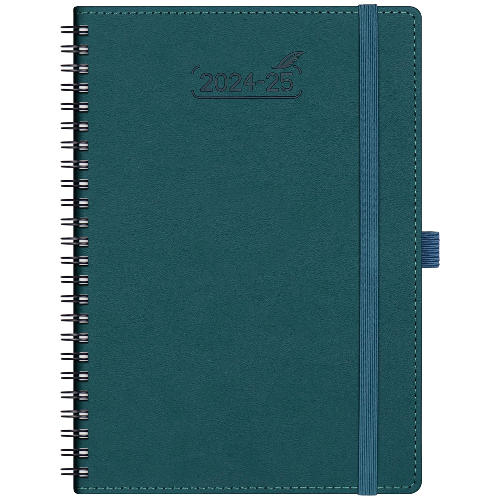 Agenda Escolar Liderpapel 25-26 Espiral Basic Azul Oscuro Dia Pagina A5 Bilingue Papel Fsc 70 Gr