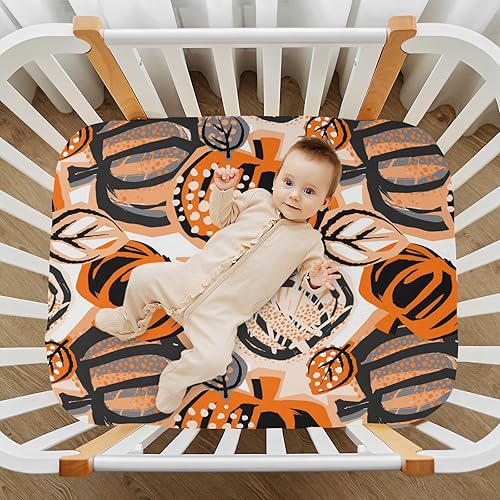 Miniatura 7 de Sábanas de moisés de calabaza de Acción de Gracias para niños y niñas, otoño, Halloween, sábanas para cunas de bebé, sábanas de juego para niños,