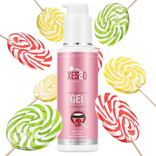 XESSO Gel lubricante oral comestible saborizado, sabor a paleta afrutada, hipoalergénico a base de agua, ingredientes de grado alimenticio, 4 onzas