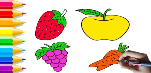 funny vegetables and Fruits Coloring Book