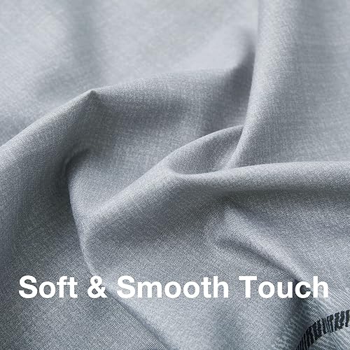 Miniatura 5 de 8HMOON Juego de sábanas a rayas de microfibra suave sin arrugas, 1 sábana bajera, 1 sábana encimera y 2 fundas de almohada, juego de ropa de cama de