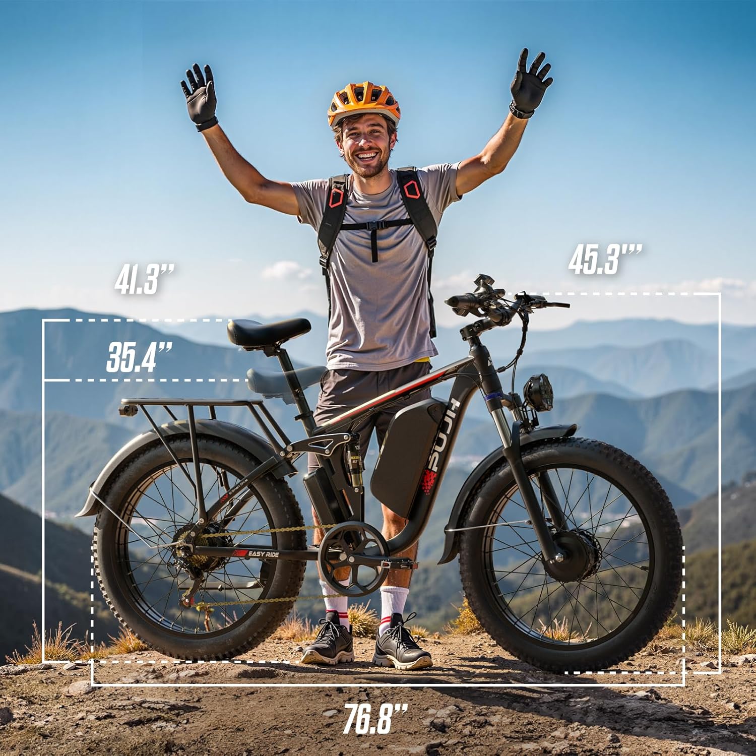 Peak 6000W Dual Motor Electric Bike,60V 1200Wh Battery & 110Nm Torque,Fast Ebike for Adults,Max 45MPH & 100-Mile Range,24" Fat Tire Full Suspension Electric Bicycle for Snow Commuter E-Bikes